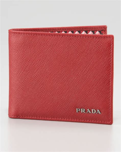 prada wallet mens red|Prada men's bifold wallet.